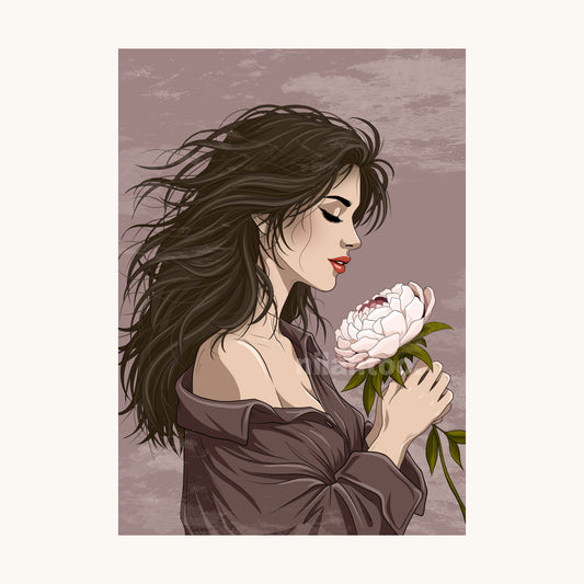 Peony Girl Poster
